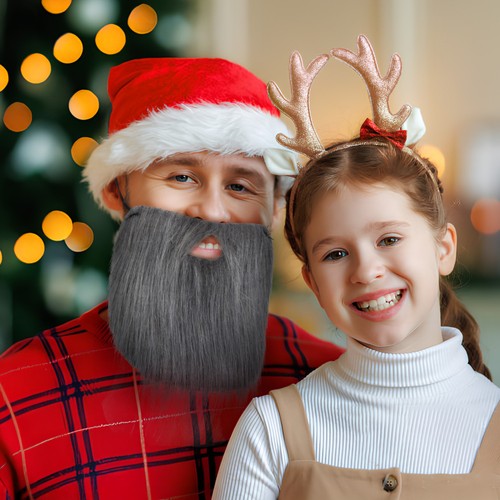 Santa Beard Bridegroom Fake Costume Beards for Men Baby Realistic - Bild 9 von 11