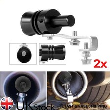 2pcs Car Exhaust Pipe SIlver Turbo Sound Whistle Simulator Muffler Roar Maker UK