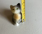 Fenton Opal Satin Natural Calico Hand Painted Perky Cat