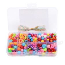 Bead Kit with Case Colorful Jewelry Making Kit with Beads Acrylic for Home,