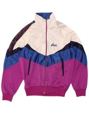 Asics Mens Graphic Full Tracksuit Small Pink Colourblock Polyamide Retro CB19