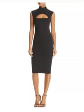Nookie X Revolve Manhattan Midi Dress Black Bodycon Cutout Sleeveless Back Zip S