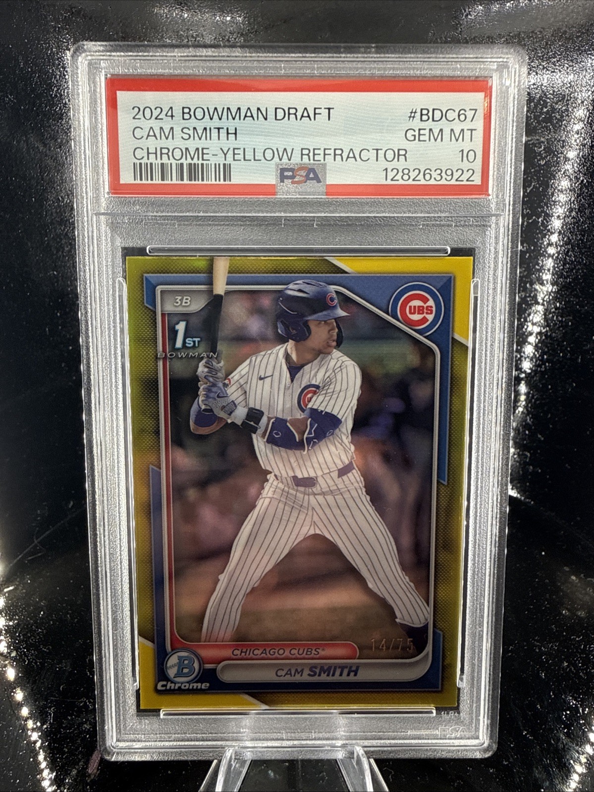 2024 Bowman Draft Cam Smith #BDC-67 Yellow Refractor /75 PSA 10