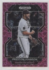 2022 Panini Prizm Draft Picks Neon Pink Velocity Preston Johnson #PDP197 0hk3