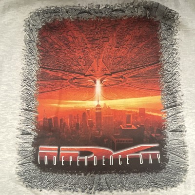 VTG 90's Independence Day Movie T-shirt Men s XL Gray Murino Tee Will Smith NOS