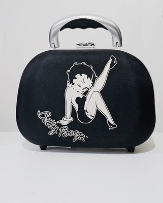 Betty Boop Schwarz Kosmetik Reisekoffer - Hartschalen Make-up Beauty Box mit Griff