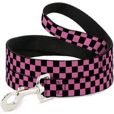 Dog Leash Checker Black/Pink