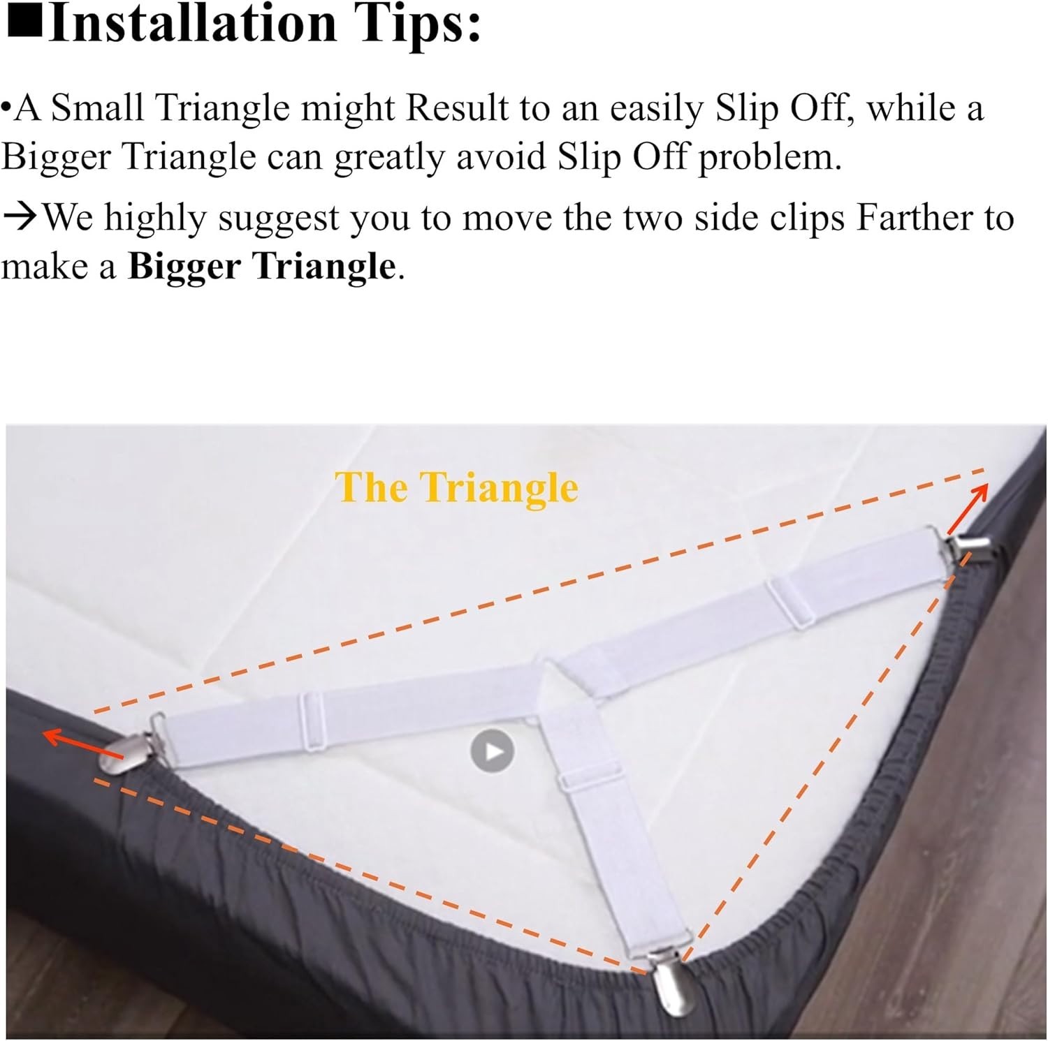 Heavy Duty Bed Sheet Clips - Advanced Adjustable Triangle Holders for Secure Fit