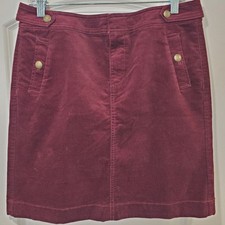 Talbots Y2K cranberry burgundy corduroy Preppy knee length casual skirt 8P