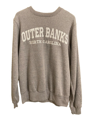 Pacific & Co. Gray Crew Neck Sweatshirt Outer Banks NC Embroidered Size S NWT