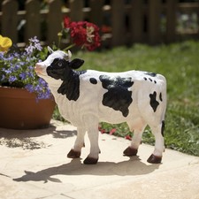 Dairy Cow Ornament Resin Lifelike Garden Standing Farm Animal Sculpture Figure