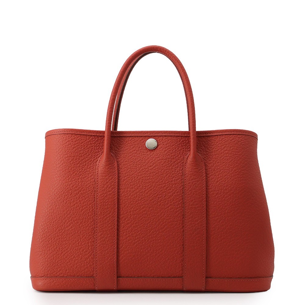 HERMES Garden Party Size TPM Country Leather Rouge duchesse