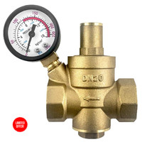 Qwork DN20 Wasserdruckminderer Messing Druckminderer Manometer
