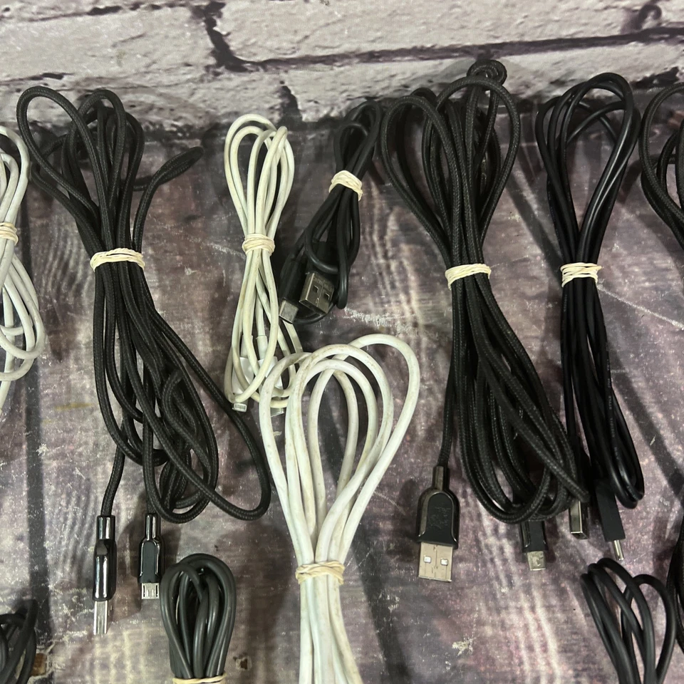 Lot Of 35 - USB-C / USB Micro / Lightning Cables Assorted Style / Lengths - Image 3 of 4
