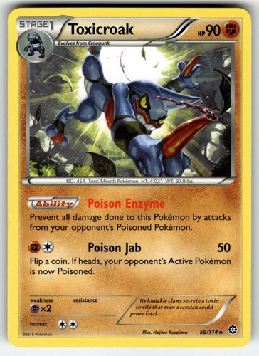 Toxicroak 59/114 XY - Steam Siege Pokemon Rare EN Lightly Played