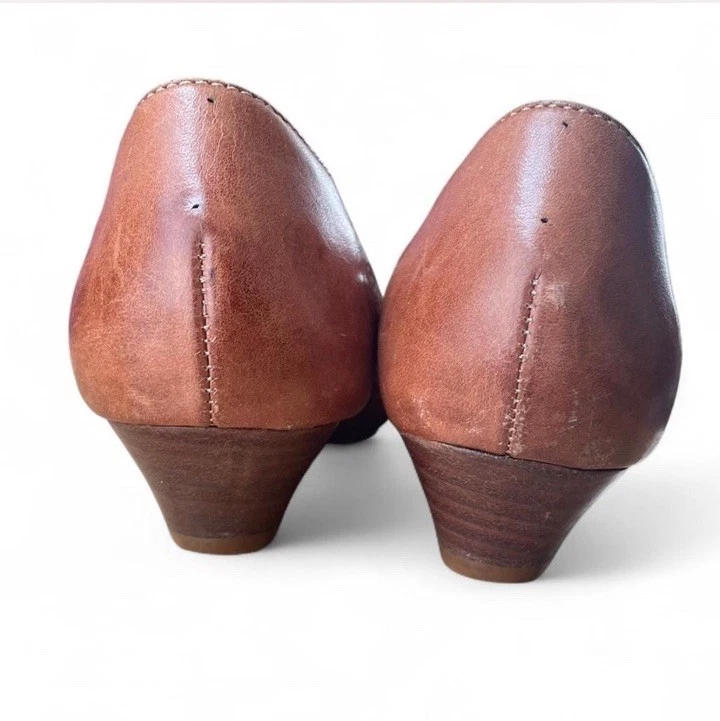 Zapatos vintage Learher Nanette tacón bajo peep toe talla 8 Foto 3 de 4