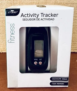 Crane Fitness Activité Tracker Black Watch Étapes de la piste Calories Distance NIB