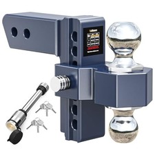 Adjustable Trailer Hitch, Drop Hitch for 2.5 Inch Receiver, 6 inch Aluminum