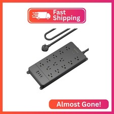TROND Surge Protector Power Strip 5ft Cord, 4000J, 4 USB, ETL Listed, Black
