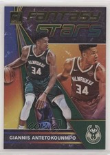 2019-20 Panini Donruss Fantasy Stars Green Flood Giannis Antetokounmpo #1 7i2