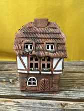 Vintage Tea Light  Candle House 2001 Ceramic