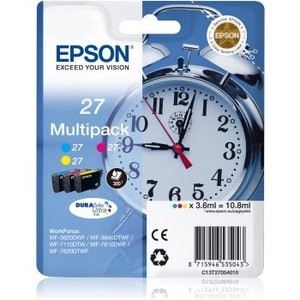 Genuine Epson 27 Cyan/Magenta/Yellow Multipack C13T27054012 - Image 5