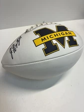 Junior Hemingway HAND SIGNED MICHIGAN WOLVERINES LOGO FOOTBALL No COA