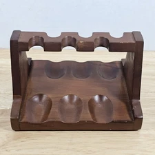 Vintage Kaywoodie Fine Native Wood 6 Tobacco Smoking Pipe Stand Holder