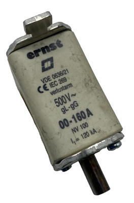 ERNST VDE 0636/21 FUSE 500V-gL-gW, 00-160A, NV 100, 120kA,VERLUSTARM VDE0636/2 