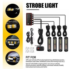 4x Led 12 Amber Car Emergency Truck Beacon Warning Hazard Flash Strobe Light Bar 4x Led 12 Amber Car Emergency Truck Beacon Warning Hazard Flash Strobe Light Bar