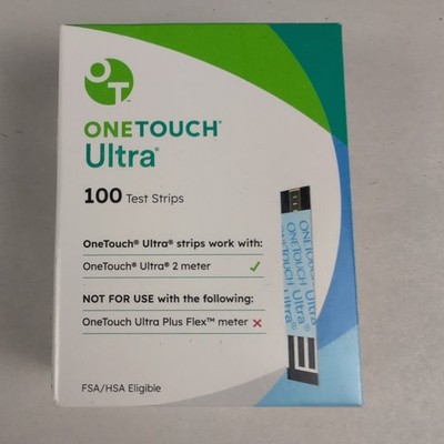 One Touch Ultra Test Strips 100 Count Expires 8/31/2026 Free Shipping 