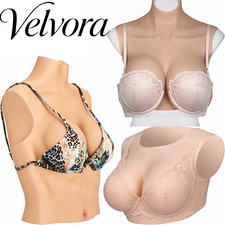 Realistic Fake Boobs For Crossdresser C-G Cup Silicone Breast Forms Breast Plate