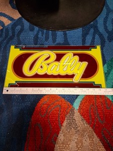 Vintage 1988 Bally Las Vegas Casino Resort Slot Machine Belly Glass Sign Slots
