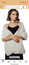 Beautelicate Shawl Wrap Faux Fur Shrug Scarf Winter Bridal Wedding Cover Up