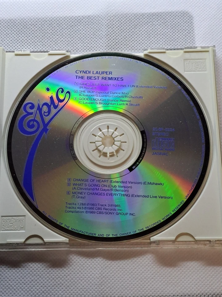 RARE CYNDI LAUPER THE BEST REMIXES THE GOONIES REMIX CD SHE BOP 1989 20-8P-5224 - Image 3 of 4