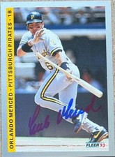 Orlando Merced Autographed 1993 Fleer #117