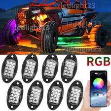 8 Pods RGB LED Under Body Glow Rock Lights Kit Bluetooth Fit Can-Am Maverick x3