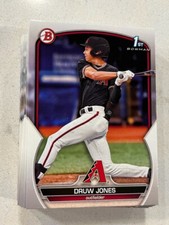 Lot (50) DRUW JONES Yankees 2023 Bowman Baseball ALL 1st Bowman base paper cards