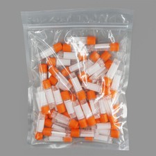 Cryogenic Vials 2ml,Sterile Cryotubes,Orange Caps Cryovials External Thread 50pk