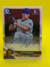 Jordan Humphreys 2018 Bowman Chrome AUTOGRAPH #CPA-JH New York Mets
