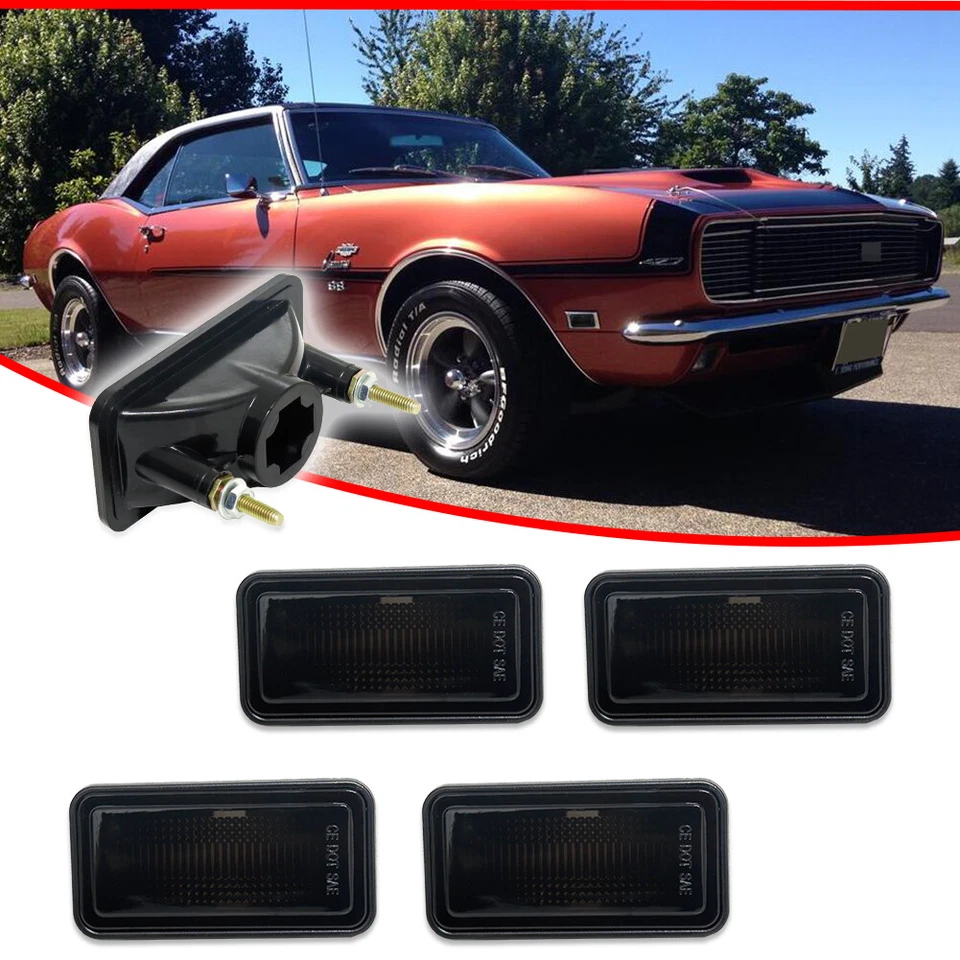 Lámparas marcadoras delanteras y traseras de humo para camioneta Chevrolet Bel Air C10 1968 Foto 3 de 4