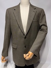 VTG Lauren Ralph Lauren 100 New Wool Brown Gray Herringbone Blazer Men Size 42R