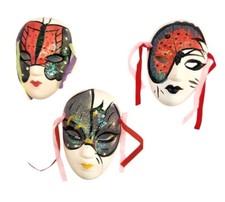 Venetian Style Decorative Wall Masks Hand Painted Glitter Butterfly Trio