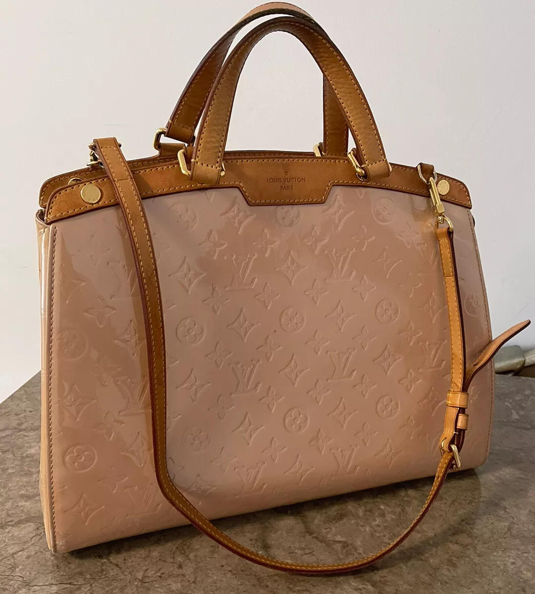 LOUIS VUITTON Amarante Vernis Leather and Vachetta Leather