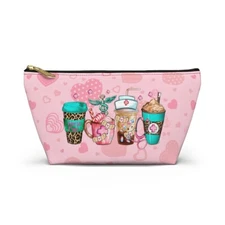 NEW Makeup Bag Gift for Nurse Pink Coffee Nurse Multi Use Pouch Accessory Pouch