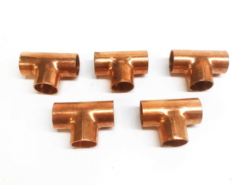 Unbranded 5/8" Copper Tee [Lot of 5] NOS