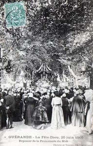 Cpa 44 Guerande La Fete Dieu 25 Juin 1905 Reposoir Dela Promenade Du Midi Anime Ebay