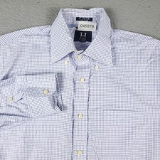Tommy Hilfiger Shirt Mens Large Blue Check Casual Button Up Long Sleeve