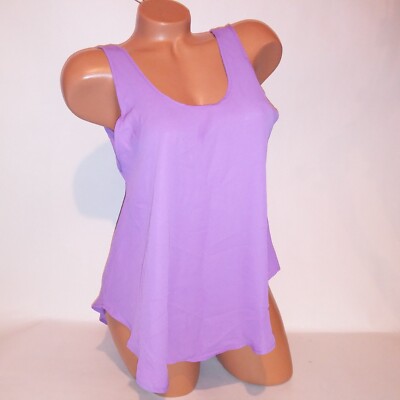Lush Tank Top Small Purple Solid Chiffon Sleeveless