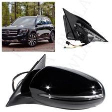 Left Side Heated Blind Spot Mirror For Benz X247 GLB 20-22 Black Painted 12-pin